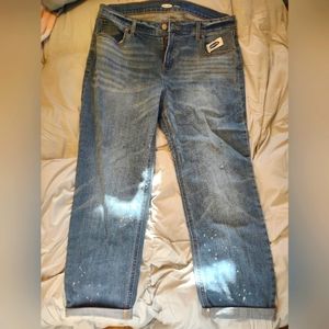 Old Navy boyfriend jeans, cuffed legs